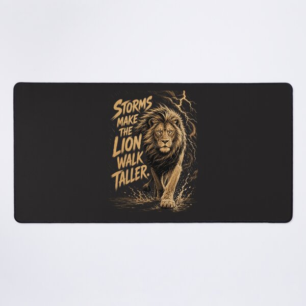 Item preview, Storms Make The Lion Walk Taller - Calm Under Pressure Resilience Quote Art designed and sold by Bennie Singh.