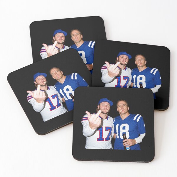 Item preview, NFL Josh Allen and Peyton Manning Drinking and Middle Finger designed and sold by dunmerpa.