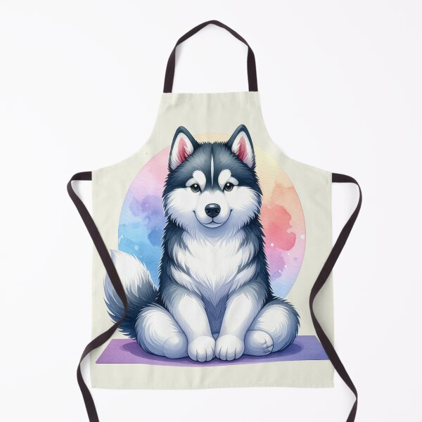 Item preview, Relaxed yoga husky dog in watercolors designed and sold by LiskoDesign.