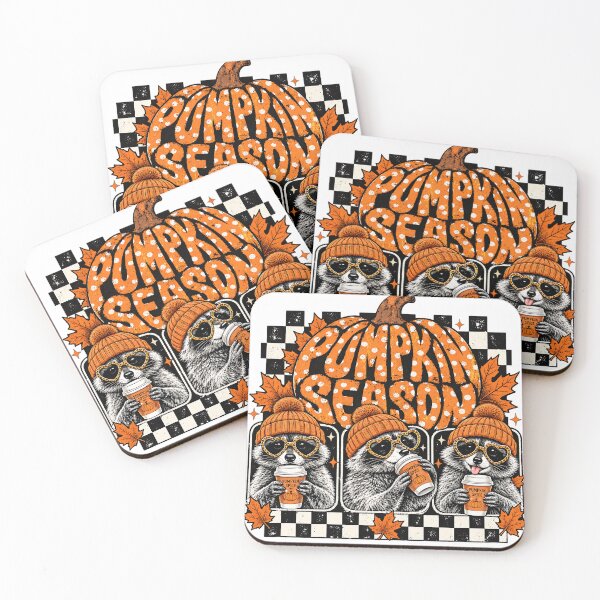 Item preview, Pumpkin Spice Raccoons Fall Autumn Cute Retro T-Shirt designed and sold by DesignArtist.ia.