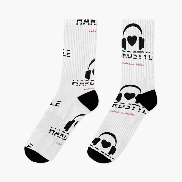 Item preview, LOVE HARDSTYLE MUSIC - Auriculares minimalistas y corazón, estilo DJ unisex extragrande en blanco y negro designed and sold by Giobb-Artwork.