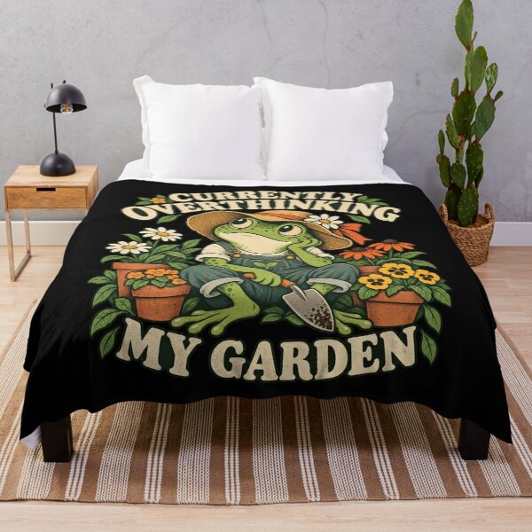 Item preview, Currently Overthinking My Garden Funny Frog Gardener designed and sold by Good Mood Foundry.