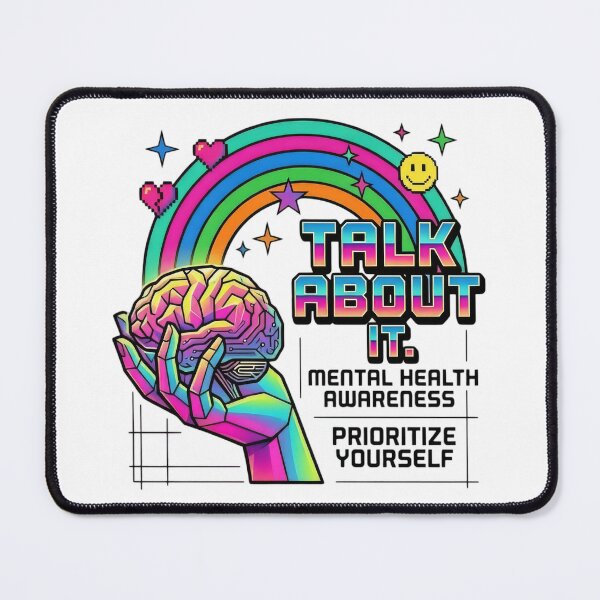 Item preview, Prioritize Yourself Mental Health Rainbow Brain Art designed and sold by TNKDesignsPR.