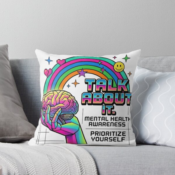 Item preview, Prioritize Yourself Mental Health Rainbow Brain Art designed and sold by jortan1.