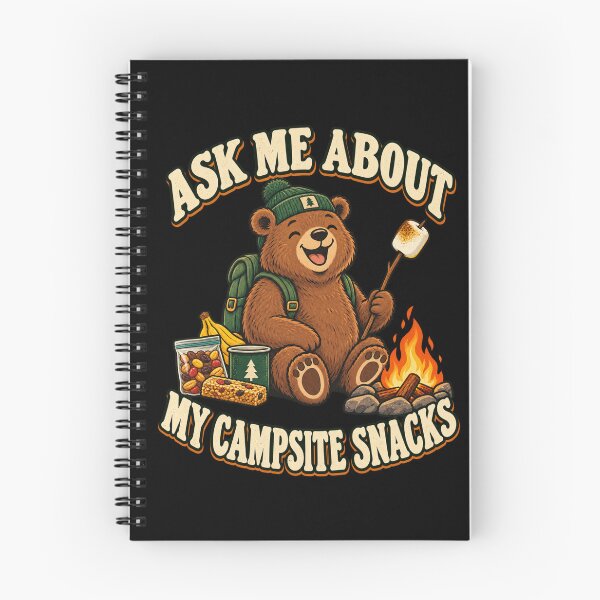 Item preview, Ask Me About My Campsite Snacks Funny Camping Bear designed and sold by Good Mood Foundry.
