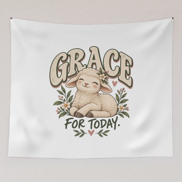 Item preview, Grace for Today – Cute Christian Lamb Faith Design designed and sold by FaithArt777.