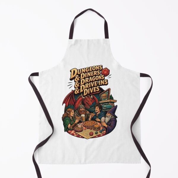 Item preview, Dungeons Diners Dragons Drive-Ins and Dives Inspired Retro Design designed and sold by jarosa.