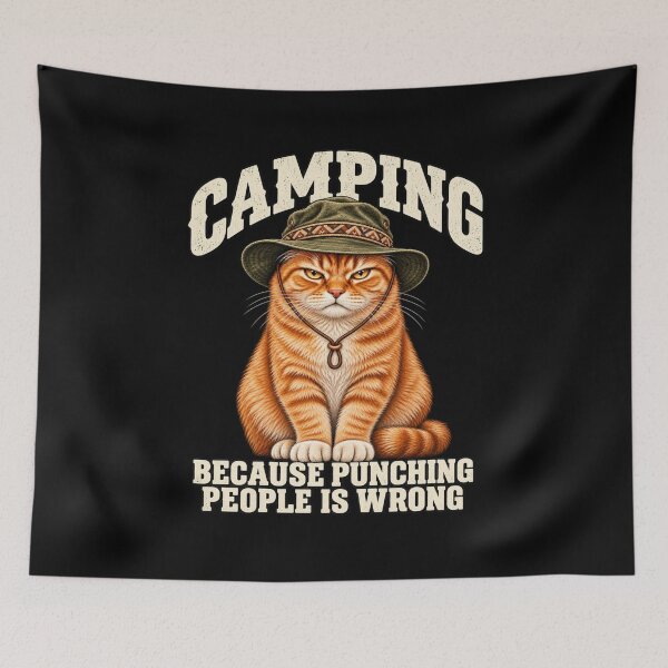 Item preview, Camping Orange Cat Boonie Hat Funny Sarcastic Feline Outdoor Design designed and sold by Trendably.