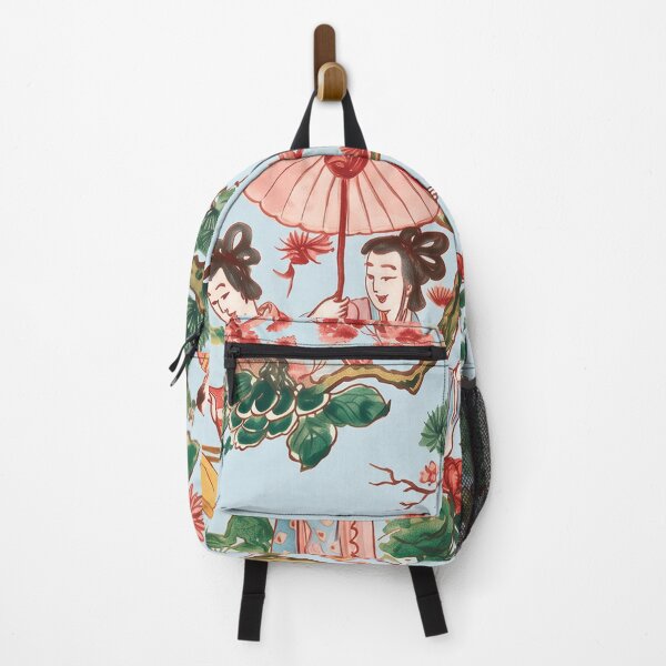 Item preview, Chinoiserie Garden Ladies Watercolor Illustration — Light Blue Background designed and sold by Fani*.