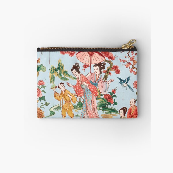 Item preview, Chinoiserie Garden Ladies Watercolor Illustration — Light Blue Background designed and sold by Fani*.