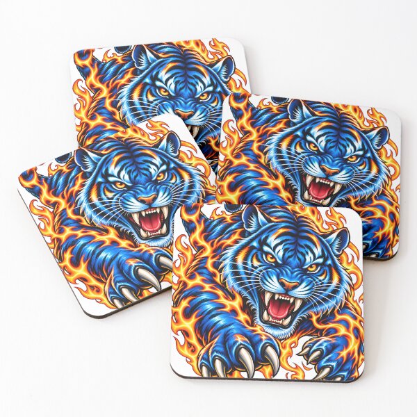 Item preview, Blue Tiger in Flames designed and sold by Kisho.