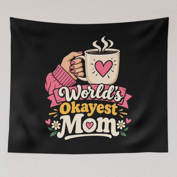 Item preview, Worlds Okayest Mom Funny Cute Mother Coffee Cup Floral Humor designed and sold by Photo-Sphere101.