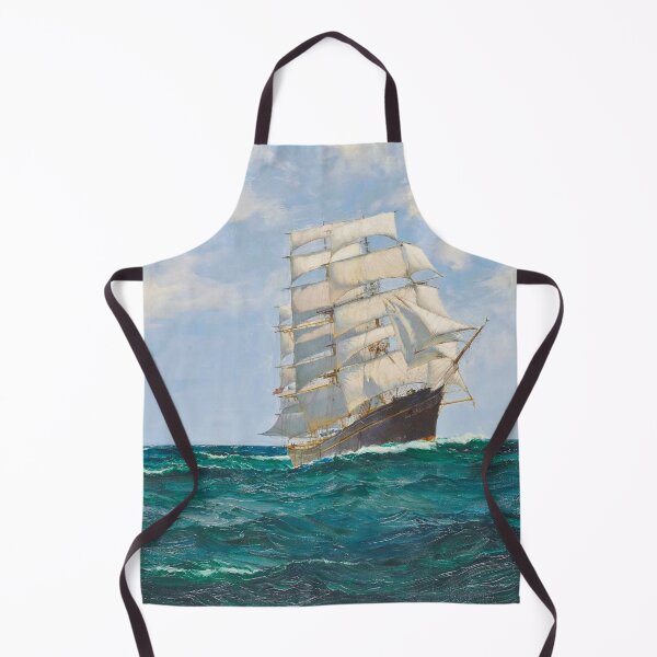 Item preview, Clipper in turquoise seas marine nautical maritime sailing seascape painting print designed and sold by Jéanpaul Ferro.