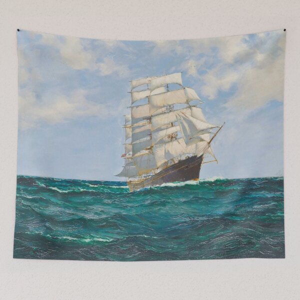 Item preview, Clipper in turquoise seas marine nautical maritime sailing seascape painting print designed and sold by Jéanpaul  Ferro.