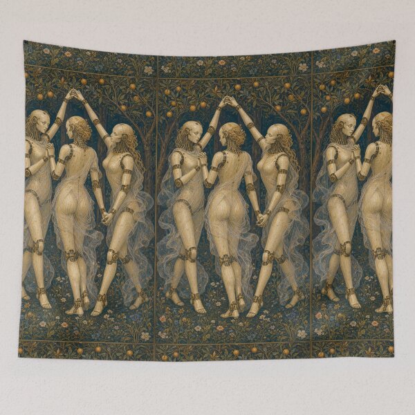 Item preview, The Three Graces Cyber Renaissance Art Print designed and sold by DMarquiseArt.