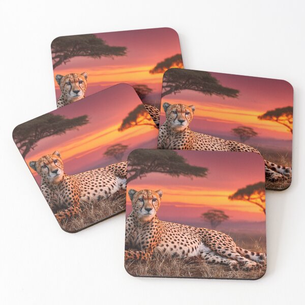 Item preview, Majestic Cheetah at Sunset in the African Savanna designed and sold by Artessie.