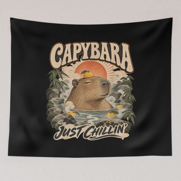 Item preview, Just Chillin Capybara in a Hot Spring designed and sold by TadeoNivar.