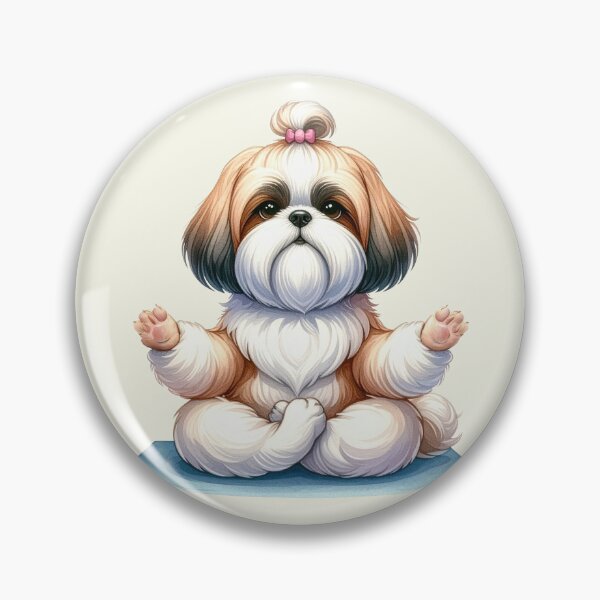 Artikelvorschau, Entspannter Yoga Shih tzu Hund in Wasserfarben entworfen und verkauft von LiskoDesign.