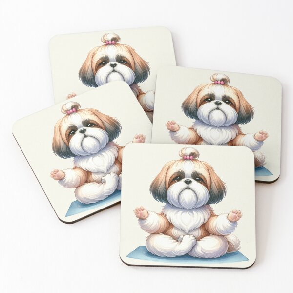 Item preview, Relaxed yoga Shih Tzu dog in watercolors designed and sold by LiskoDesign.