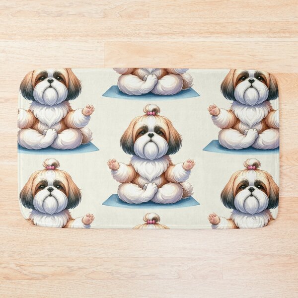 Item preview, Relaxed yoga Shih Tzu dog in watercolors designed and sold by LiskoDesign.