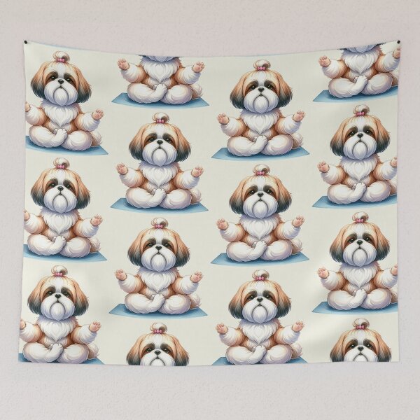Item preview, Relaxed yoga Shih Tzu dog in watercolors designed and sold by LiskoDesign.