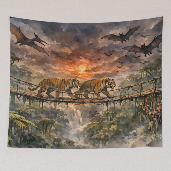 Item preview, Sabertooth Tigers Crossing Jungle Bridge designed and sold by cuprum.