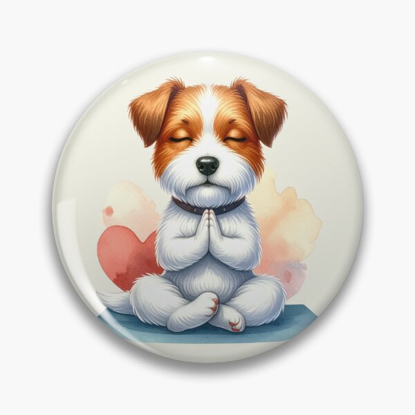 Artikelvorschau, Entspannter Yoga Jack Russell Hund in Wasserfarben entworfen und verkauft von LiskoDesign.
