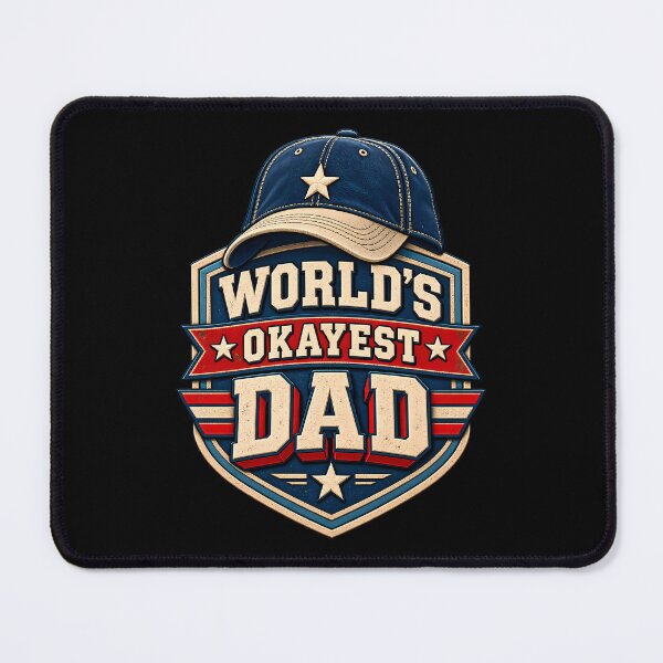 Item preview, Worlds Okayest Dad Funny Father Baseball Cap Patriotic Humor Retro designed and sold by Photo-Sphere101.