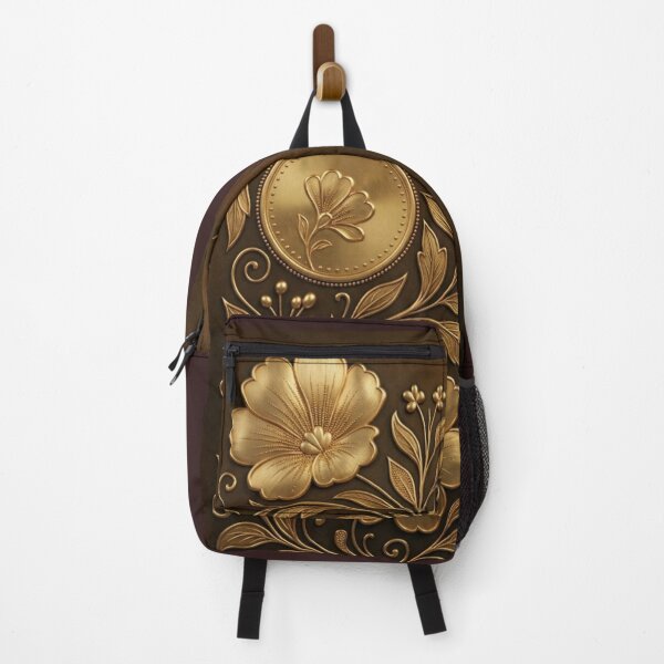 Item preview, 3D Golden Floral Relief Retro Art Panel  designed and sold by Sakshiartwork.