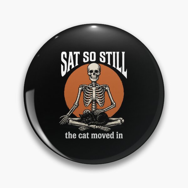 Item preview, Meditating Skeleton and Black Cat Woodcut: Sat So Still designed and sold by Osmose-Studio.