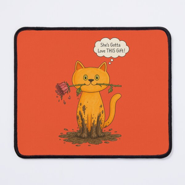 Item preview, Cartoon Cat with Rose designed and sold by cbfineart.