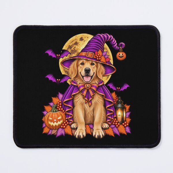 Item preview, Golden Retriever Halloween Witch Costume & Spooky Pumpkin designed and sold by PixelsPaws.