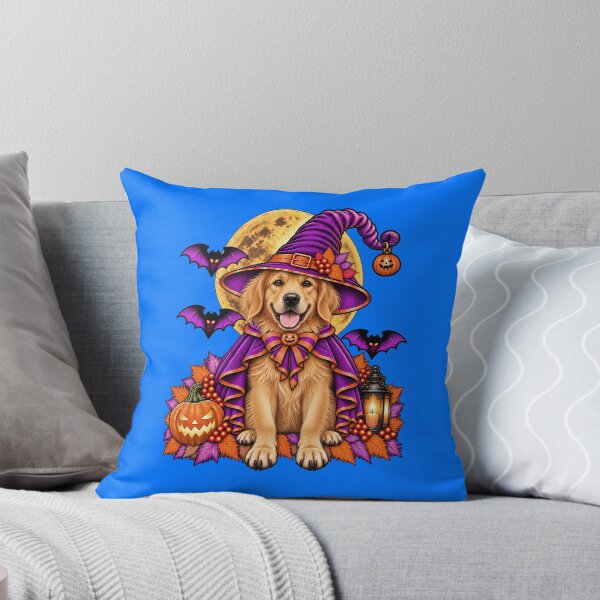 Item preview, Golden Retriever Halloween Witch Costume & Spooky Pumpkin designed and sold by PixelsPaws.
