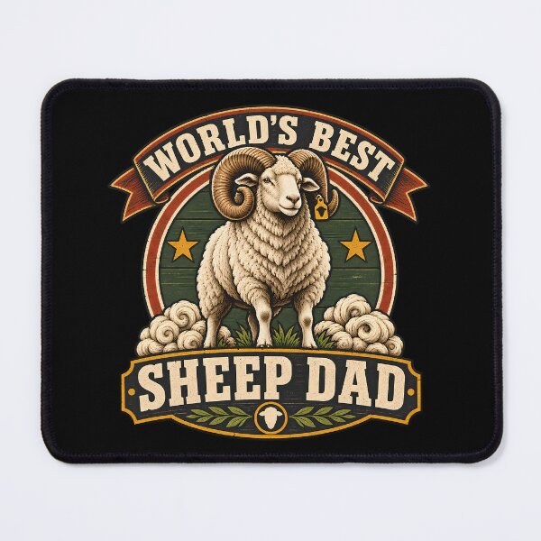 Item preview, Worlds Best Sheep Dad Funny Farmer Agriculture Animal Retro designed and sold by Photo-Sphere101.