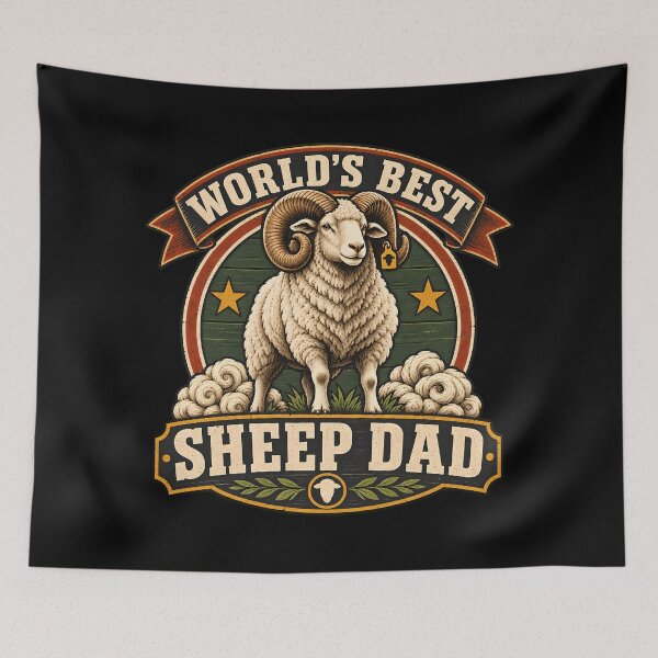 Item preview, Worlds Best Sheep Dad Funny Farmer Agriculture Animal Retro designed and sold by Photo-Sphere101.