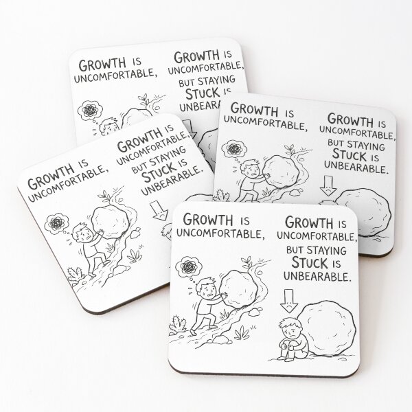 Item preview, Growth is uncomfortable, but staying stuck is unbearable. designed and sold by jrzvibe.