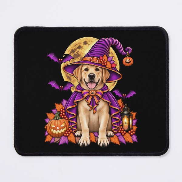 Item preview, Labrador Retriever Halloween Witch Costume & Spooky Pumpkin designed and sold by PixelsPaws.