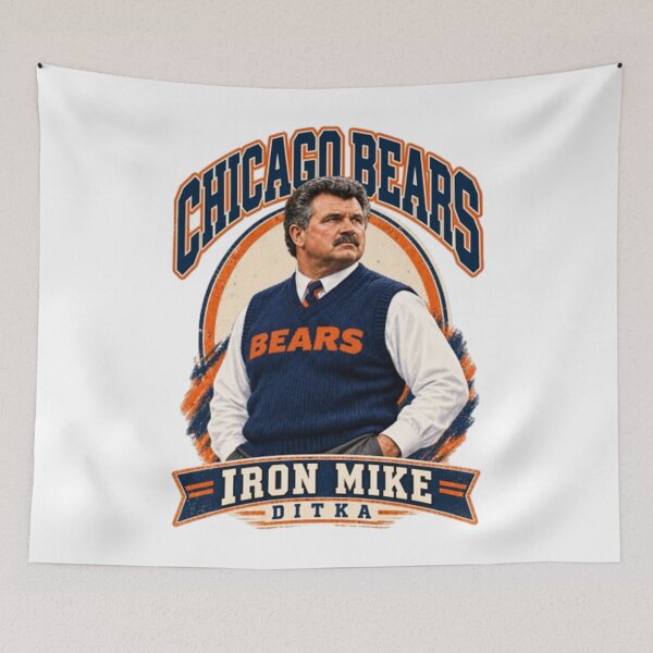 Item preview, Mike Ditka, Chicago Bears Iron Mike Football designed and sold by KeveElise.