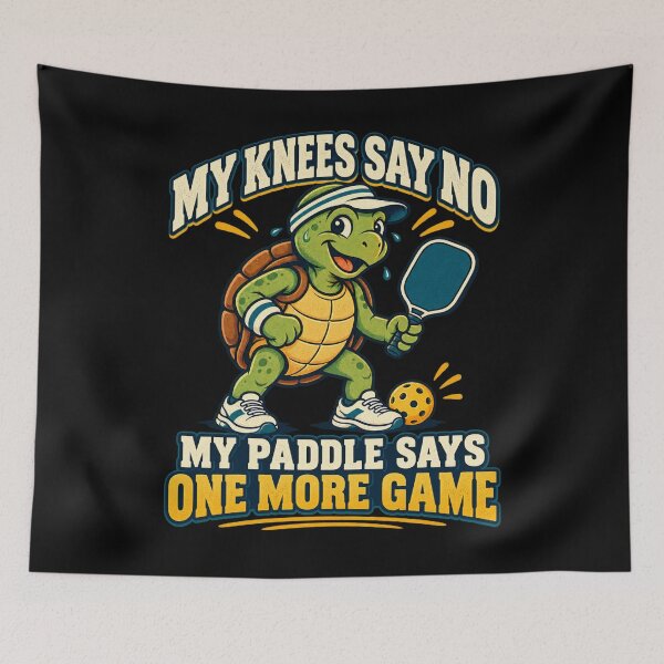 Item preview, My Knees Say No Funny Pickleball Turtle designed and sold by Good Mood Foundry.