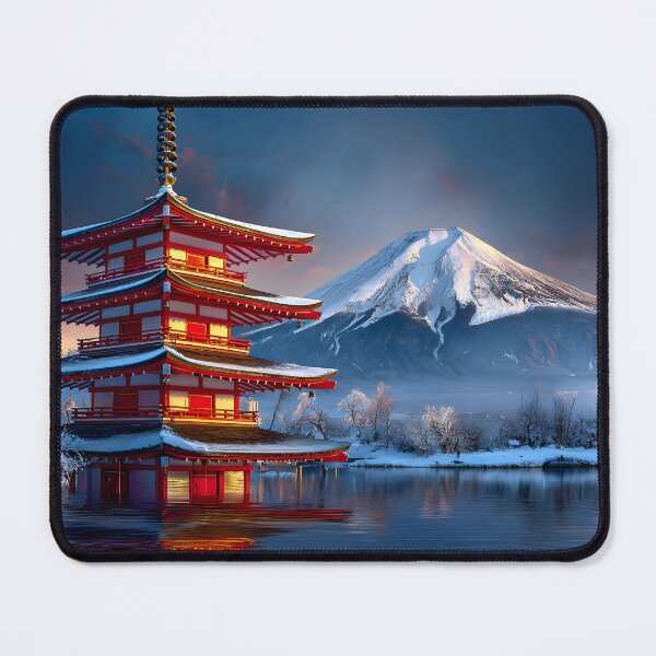 Item preview, Breathtaking View of Mount Fuji and Pagoda designed and sold by Artessie.