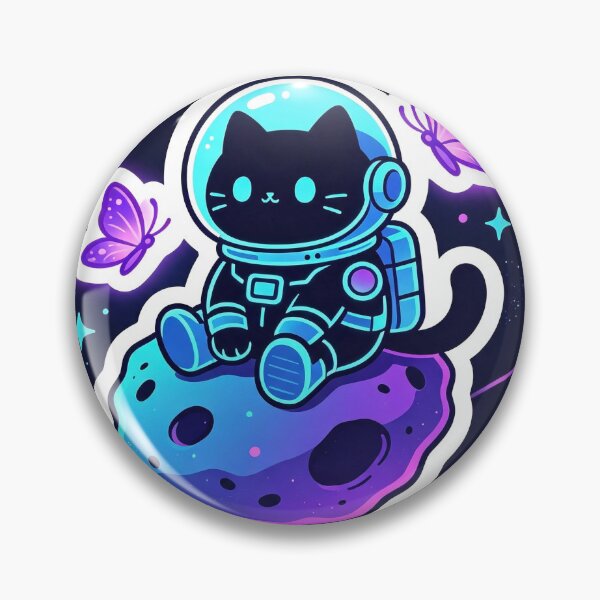 Item preview, Space cat and butterfly designed and sold by pin-upgirls9.