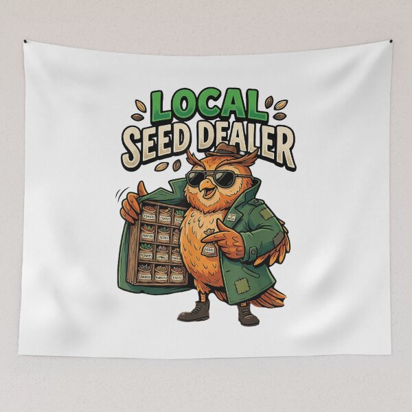 Item preview, Local Seed Dealer Funny Gardening Owl designed and sold by TadeoNivar.