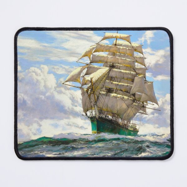 Item preview, Emerald clipper in turquoise seas marine nautical maritime sailing seascape painting print designed and sold by Jéanpaul Ferro.