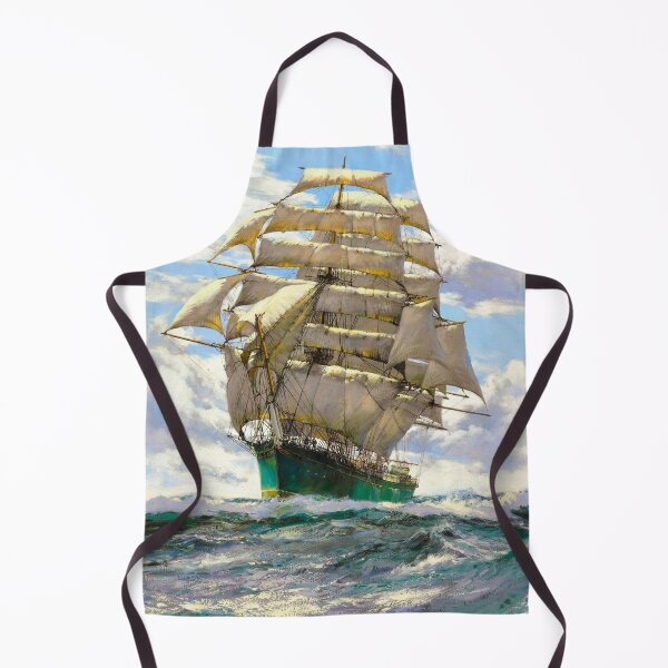 Item preview, Emerald clipper in turquoise seas marine nautical maritime sailing seascape painting print designed and sold by Jéanpaul Ferro.