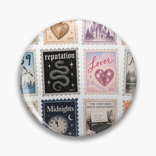 Item preview, Taylor Swift Album Eras Vintage Stamp Collection STICKER PACK designed and sold by taylorvinyls.