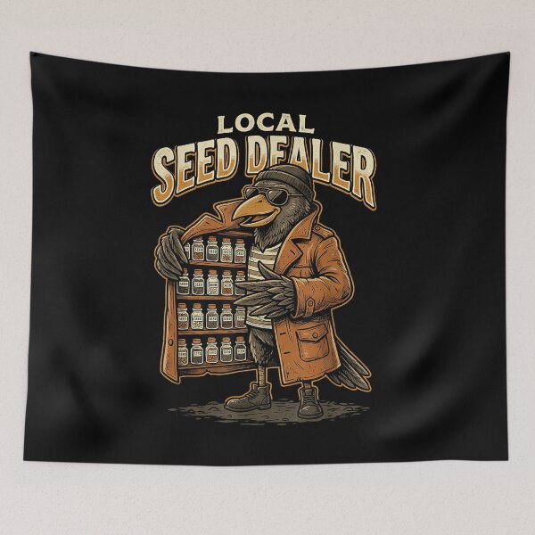 Item preview, Local Seed Dealer Funny Gardening Crow designed and sold by TadeoNivar.