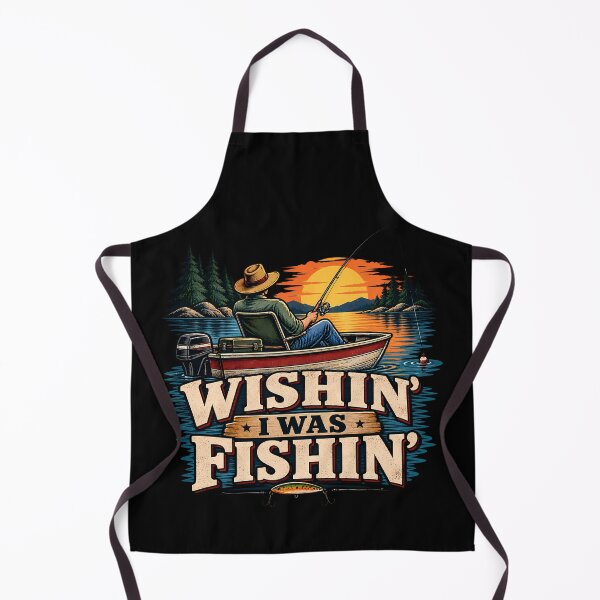 Item preview, Wishin I Was Fishin Funny Angler Fishing Boat Retro  designed and sold by Photo-Sphere101.