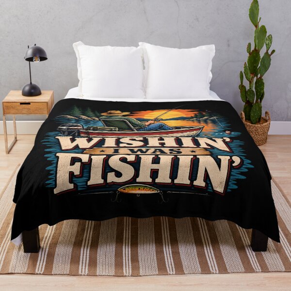 Item preview, Wishin I Was Fishin Funny Angler Fishing Boat Retro designed and sold by Photo-Sphere101.