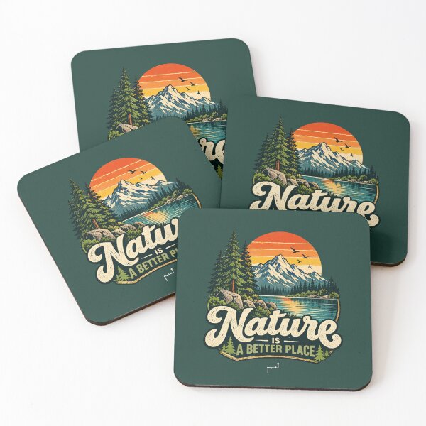 Item preview, Nature Is A Better Place – Retro Mountain Adventure designed and sold by Musamem  Designs.