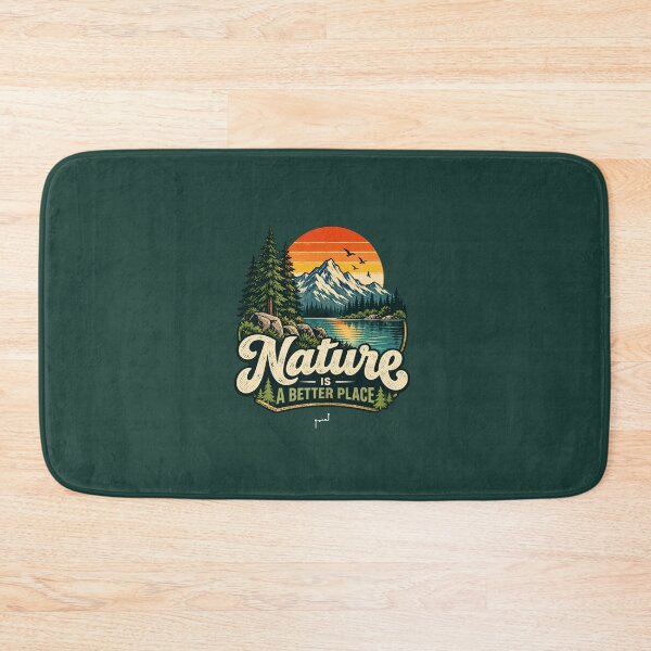 Item preview, Nature Is A Better Place – Retro Mountain Adventure designed and sold by Musamem  Designs.